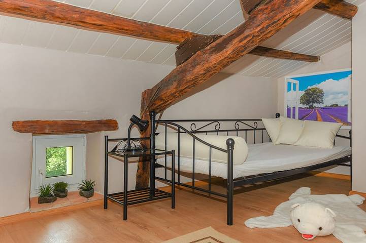 Rustic stone house with a pool and ocean view in Rabac, Eastcoast Istria