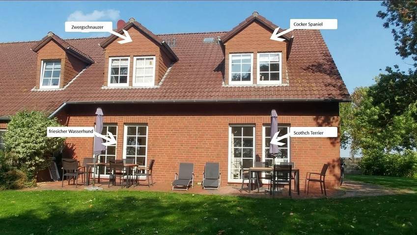 Ferienwohnung für 4 Personen, mit Garten und Ausblick in Norddeich