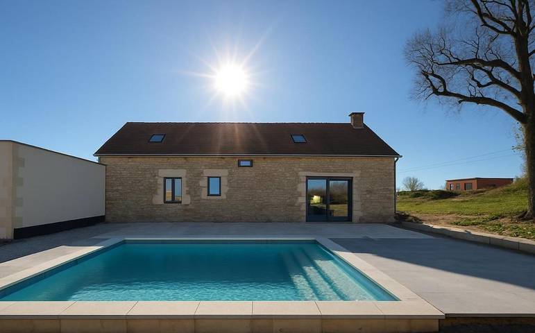 Maison de vacances pour 6 personnes, avec terrasse et vue ainsi que piscine et jardin, animaux acceptés - 1