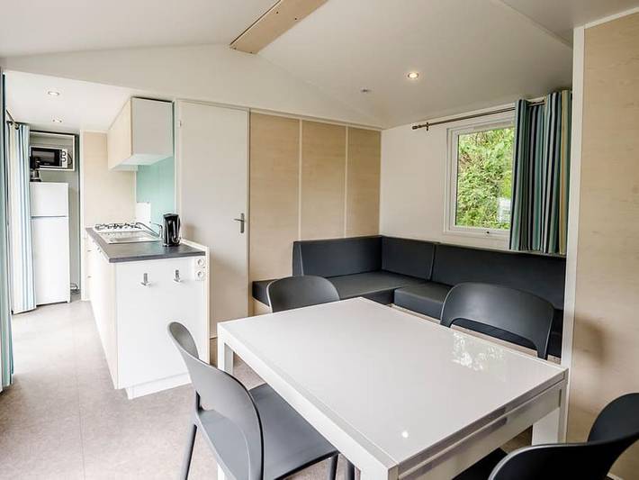 Flower Camping Des Lacs - Mobilheim 6 personen - Limousin Confort 36m² (3 Zi -6Pers) + überdachte Terrasse + Tv + Geschirrspüler in Pressignac, Regionaler Naturpark Périgord-Limousin