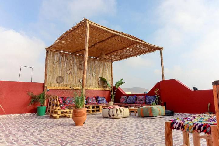 Chambre d’hôte pour 6 personnes, avec terrasse et vue dans Mirhleft