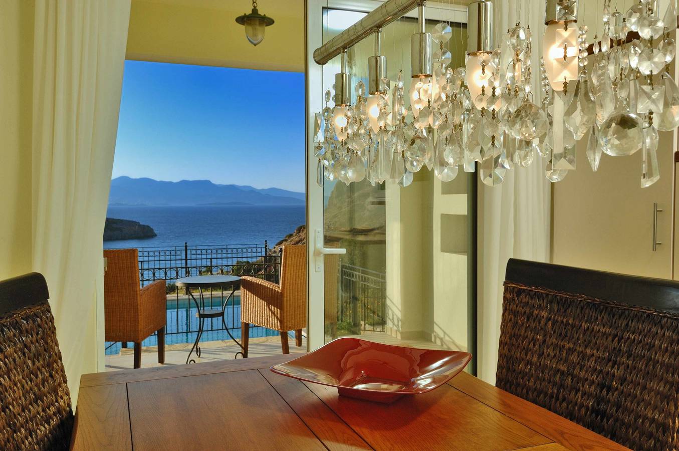 Villa Ares with private pool and a spectacular seaview 150m from the beach in Lasithi