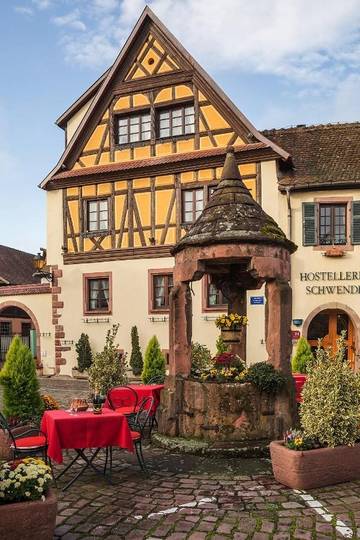 Hôtel pour 2 personnes, avec terrasse et vue, animaux acceptés à Kientzheim