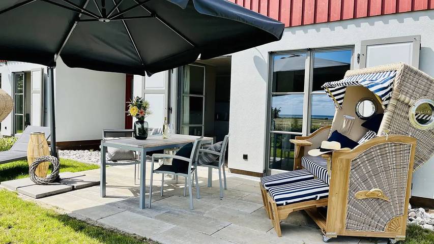 Ferienhaus für 6 Personen, mit Terrasse und Garten sowie Sauna, mit Haustier