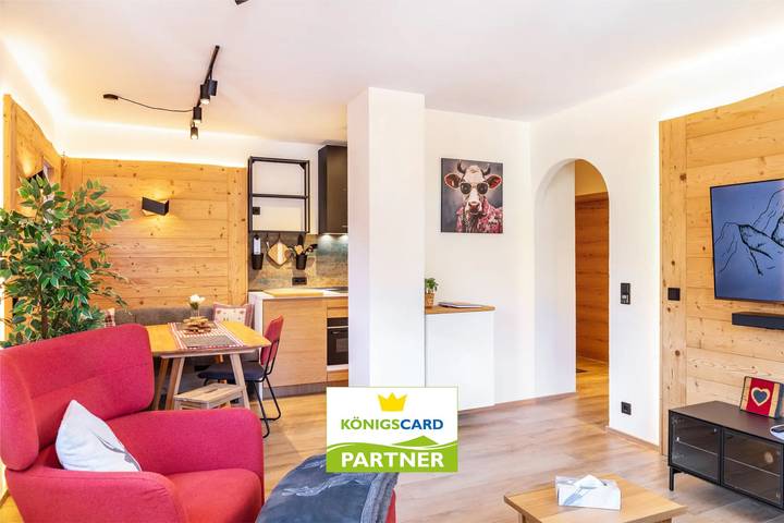 Geheel appartement, Ammerstube – Alpenstijl designvakantieappartement centraal in Oberammergau in Oberammergau, Beierse Alpen