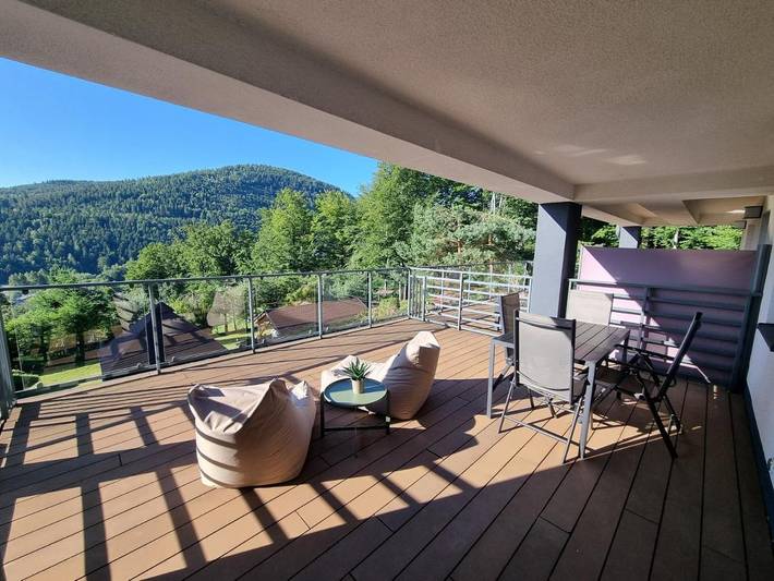 Ferienwohnung für 4 Personen, mit Terrasse und Sauna sowie Ausblick, mit Haustier - 1