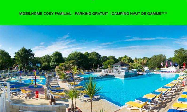 Camping pour 6 personnes, avec jacuzzi ainsi que jardin et piscine, animaux acceptés
