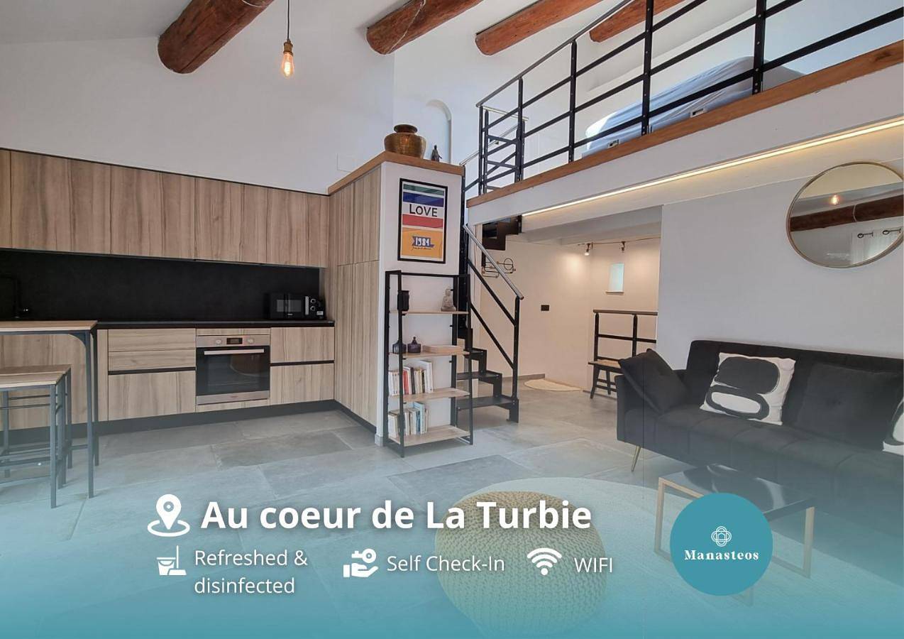 Appartement entier, Grand loft design - Coeur du village médiéval - Go in La Turbie, Côte méditerranéenne (France)