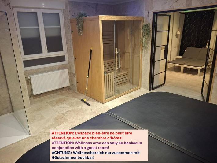 Chambre d’hôte pour 2 personnes, avec Jacuzzi et Terrasse ainsi que Sauna et Vue