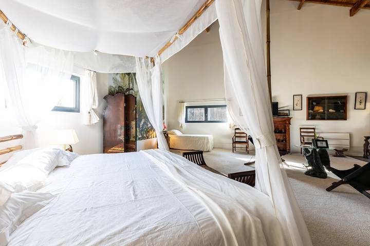 Guest Room 'Le Palmier Exotique' in Bazas with Shared Pool, Shared Terrace and Wi-Fi in Bazas, Langon region