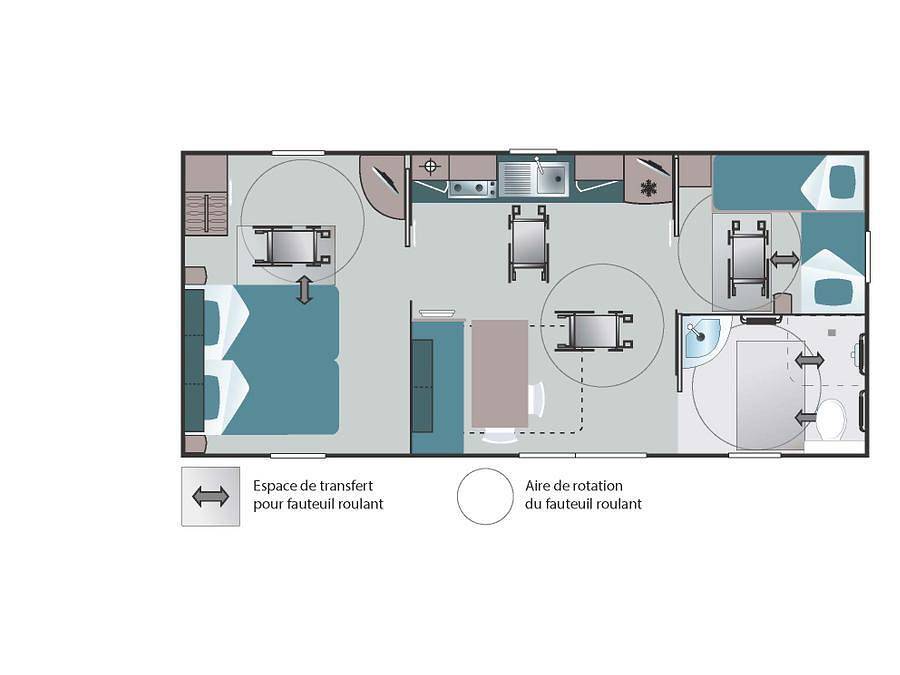 Camping Paradis Aubeterre sur Dronne - Mobilheim 4 personen - Mh 2ch Irm Pmr in Charente