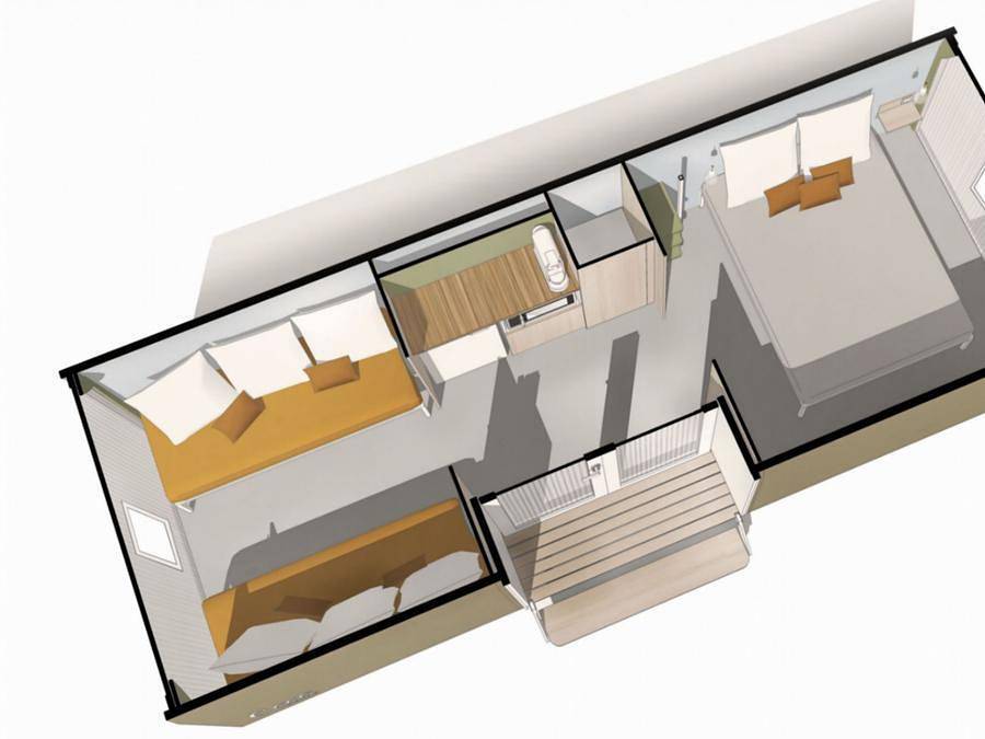 Camping Les Chenes Verts - Bungalow de lona 4 personas - Coco Sweet (sin instalaciones sanitarias) in Bourgneuf-en-Retz, Côte de Jade