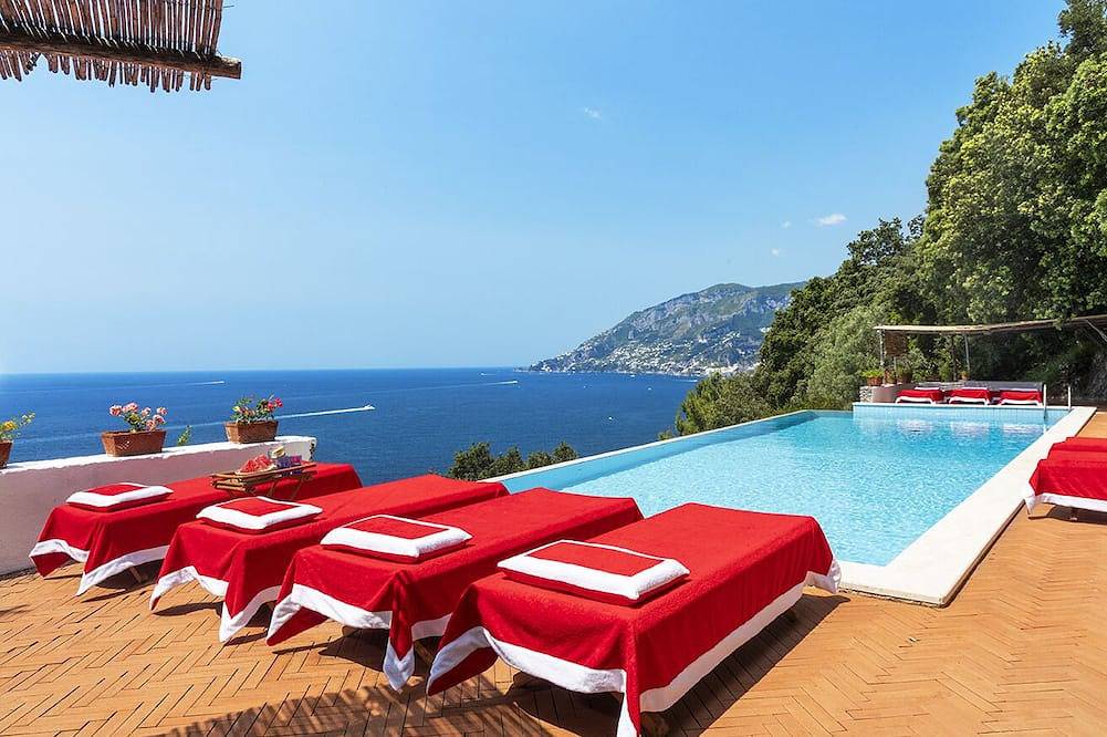 Viiews, Position & Erreichbarkeit. September Beheizter Marinepool, privat zum Meer. in Spiaggia del Cavallo Morto, Maiori