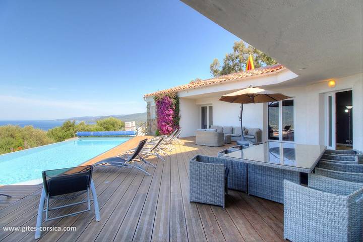 Gîte pour 8 personnes, avec Terrasse et Jardin ainsi que Piscine et Vue
