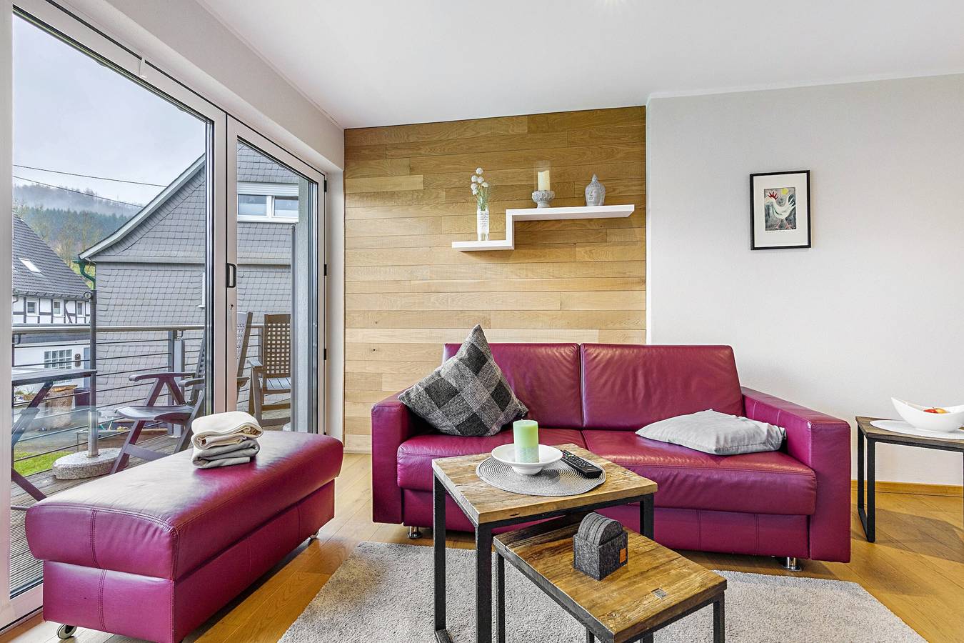 Ganze Wohnung, Apartment 'Ferienwohnung Nachtigal C, 50qm' mit Bergblick, gemeinsamer Terrasse und Wlan in Lennestadt, Sauerland