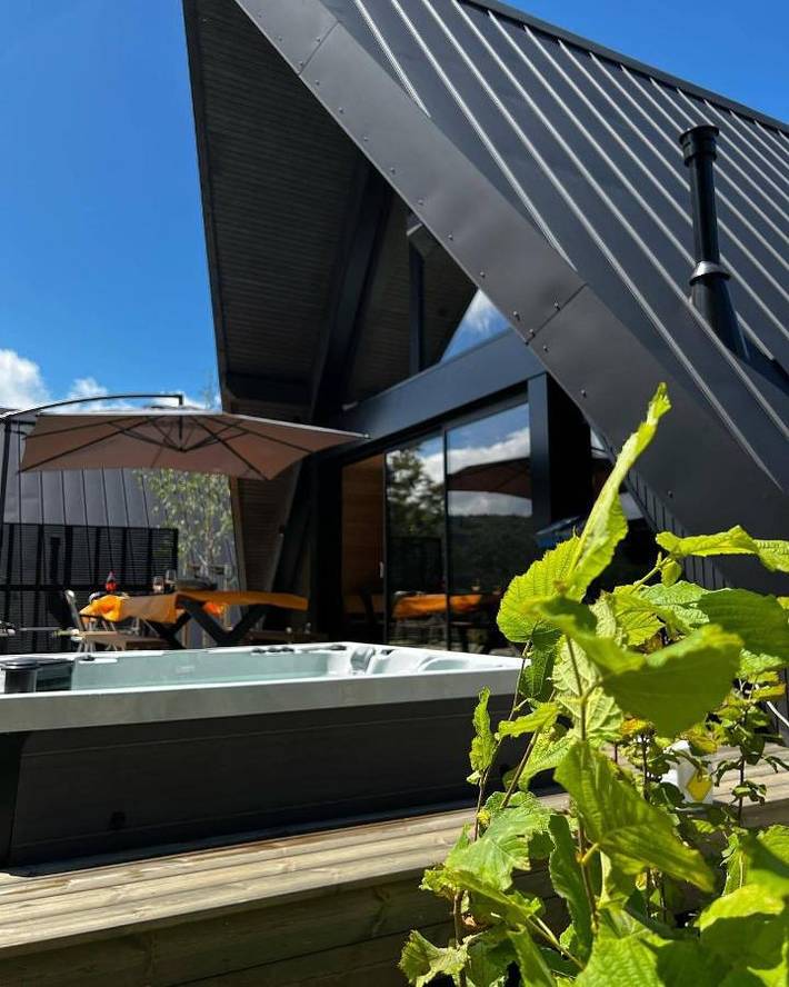 Chalet pour 6 personnes, avec Jacuzzi ainsi que Terrasse et Jardin à Chambon-sur-Lac