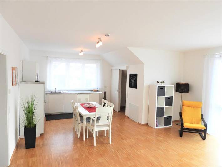 Ferienwohnung für 4 Personen, mit Terrasse und Garten sowie Ausblick