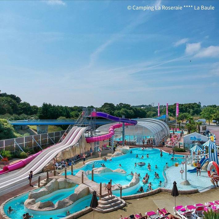 Camping pour 5 personnes, avec Terrasse et Jardin ainsi que Bassin pour enfant et Piscine