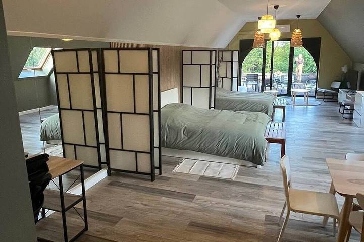 Maison de campagne pour 6 personnes, avec jacuzzi et balcon à Gussignies