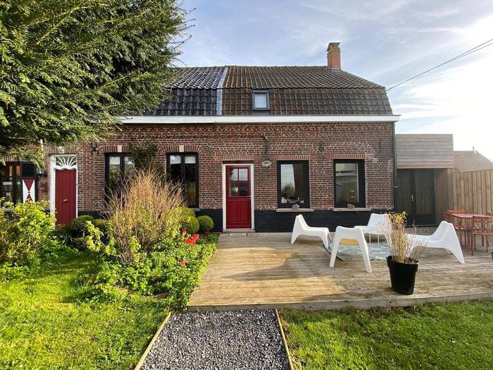 Location de vacances pour 4 personnes, avec Terrasse ainsi que Jardin et Vue dans Eecke