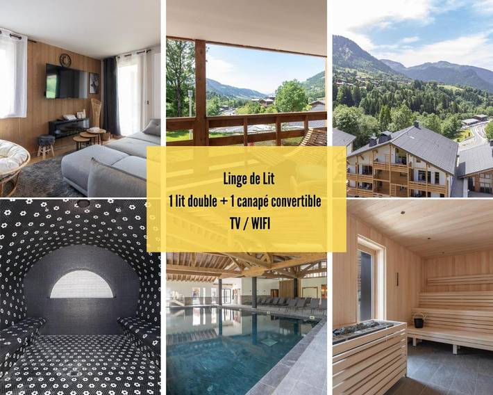 Appart’hôtel pour 2 personnes, avec jacuzzi et piscine ainsi que sauna et jardin