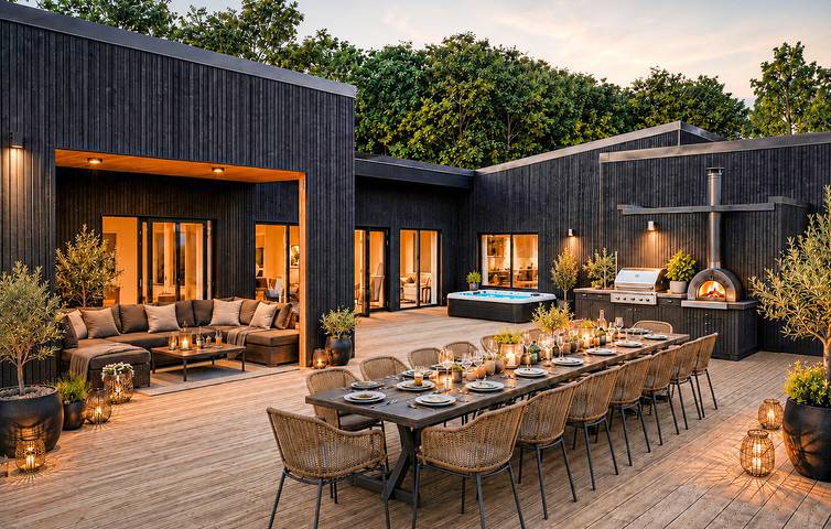Ferienhaus für 18 Personen, mit Terrasse und Garten sowie Pool und Sauna in Ahl Strand
