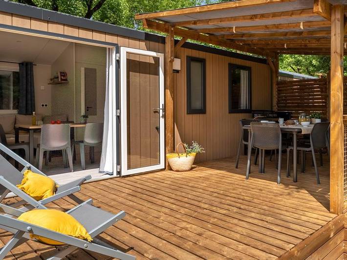 Camping Romanée - la Ferme de la Serraz - Mobilheim 4 personen - Premium 2 Schlafzimmer in Doussard, Parc naturel régional du Massif des Bauges