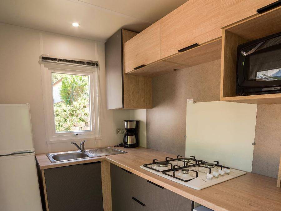 Camping Domaine de l'Ubaye - Mobilheim 4 personen - Mobilheime Le coin des copains - Preis für 4 Personen, möglich bis zu 12 in Méolans-Revel, Barcelonnette und Umgebung