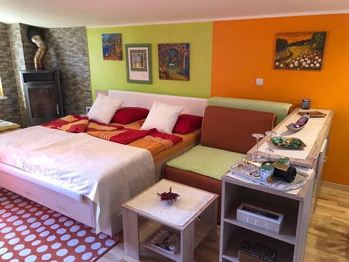 Apartament wakacyjny dla 4 osób, z Balkon i Taras oraz Ogród i Widok w Maribor