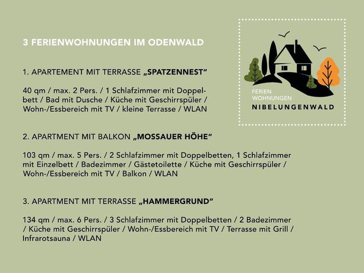 Ferienwohnung für 6 Personen, mit Terrasse und Garten sowie Sauna und Ausblick in Mossautal - 3