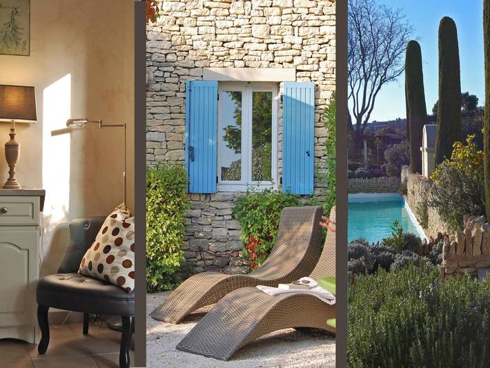 Gîte pour 4 personnes, avec terrasse et piscine dans Village de Gordes