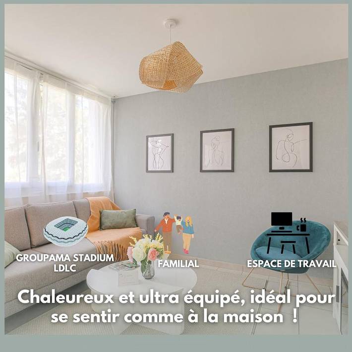 Gîte pour 6 personnes à Décines-Charpieu