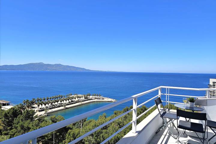 Apartament wakacyjny dla 7 osób, z widok na ocean i balkon, Dla rodziny w Saranda