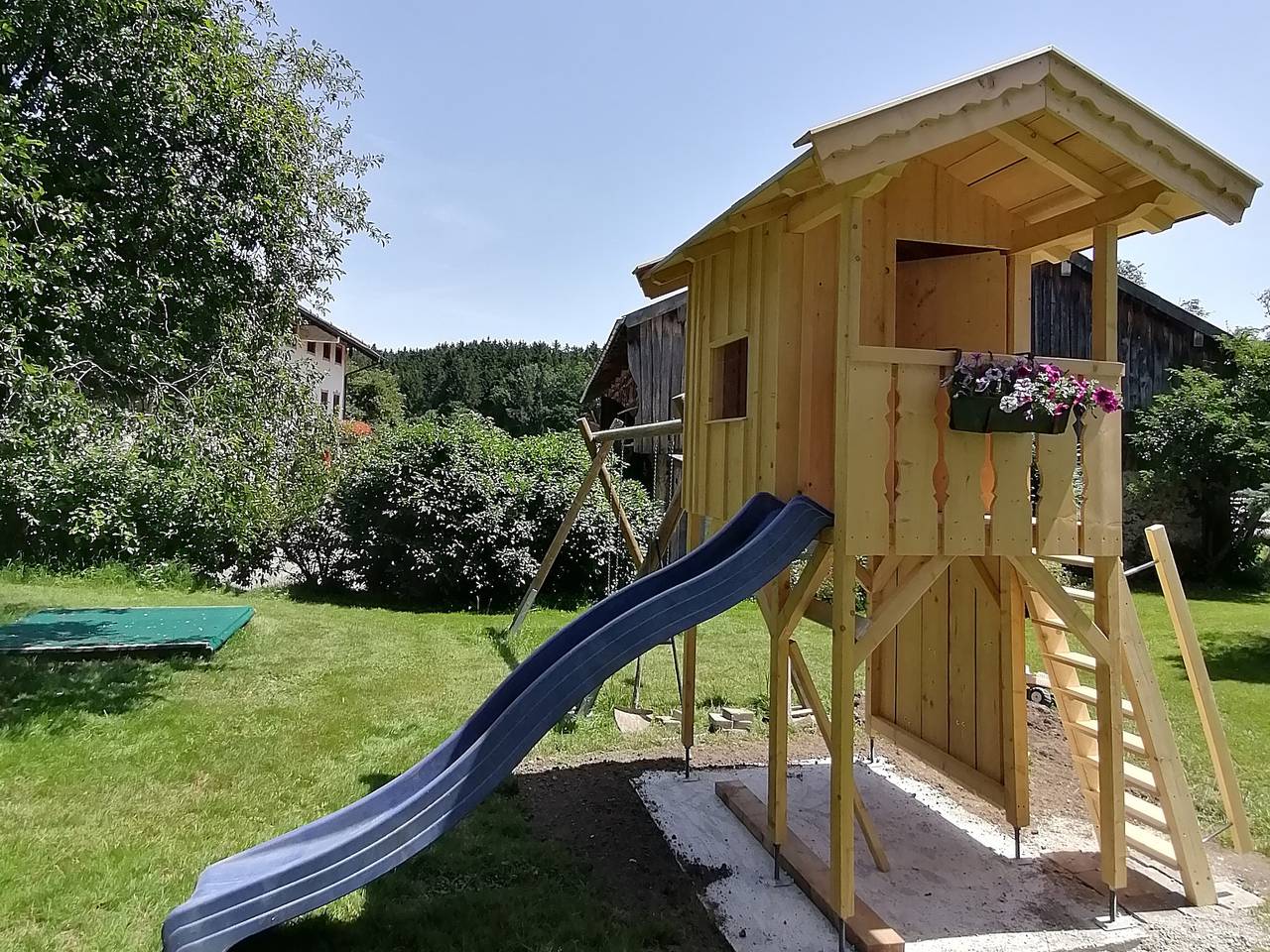 Ferienhof Moyer - Zimmer Blumenwiese, Ostseite mit Balkon, 2. Etage, 21 qm in Hoslwang, Chiemsee