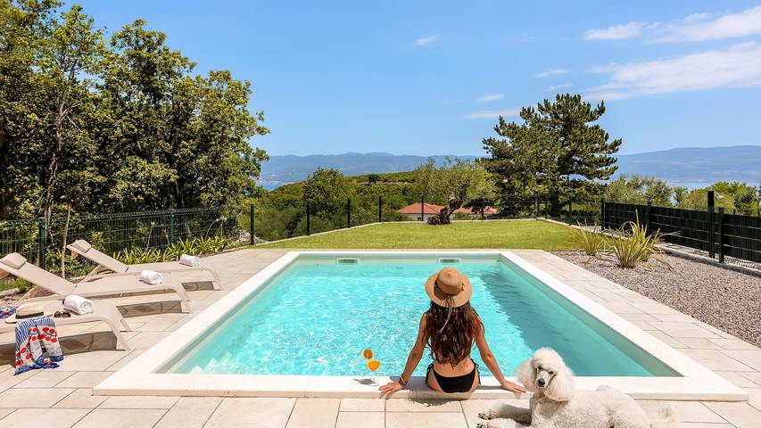 Villa pour 8 personnes, avec jacuzzi et sauna ainsi que terrasse et jardin à Vrbnik - 2