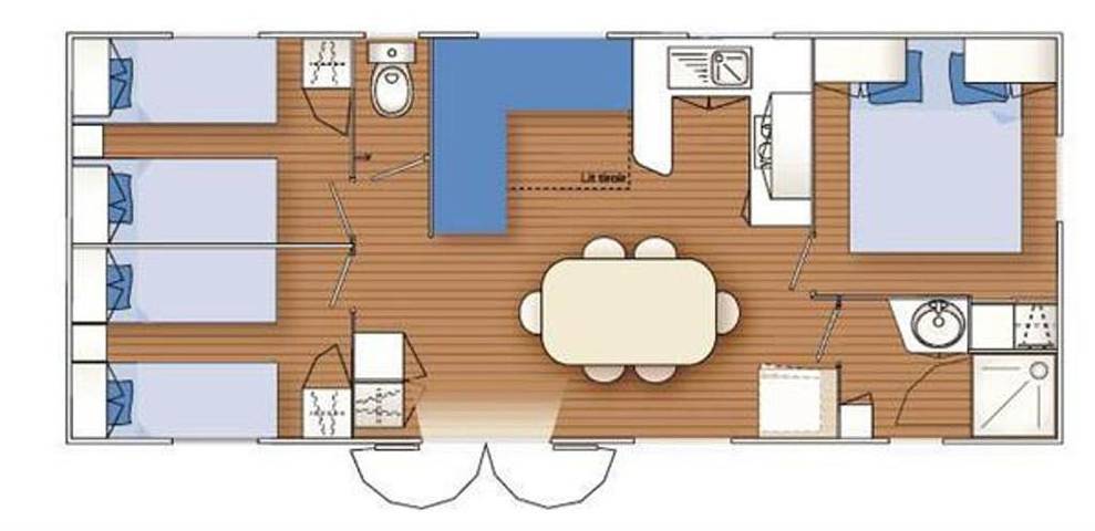 Camping pour 6 personnes, avec Terrasse et Piscine