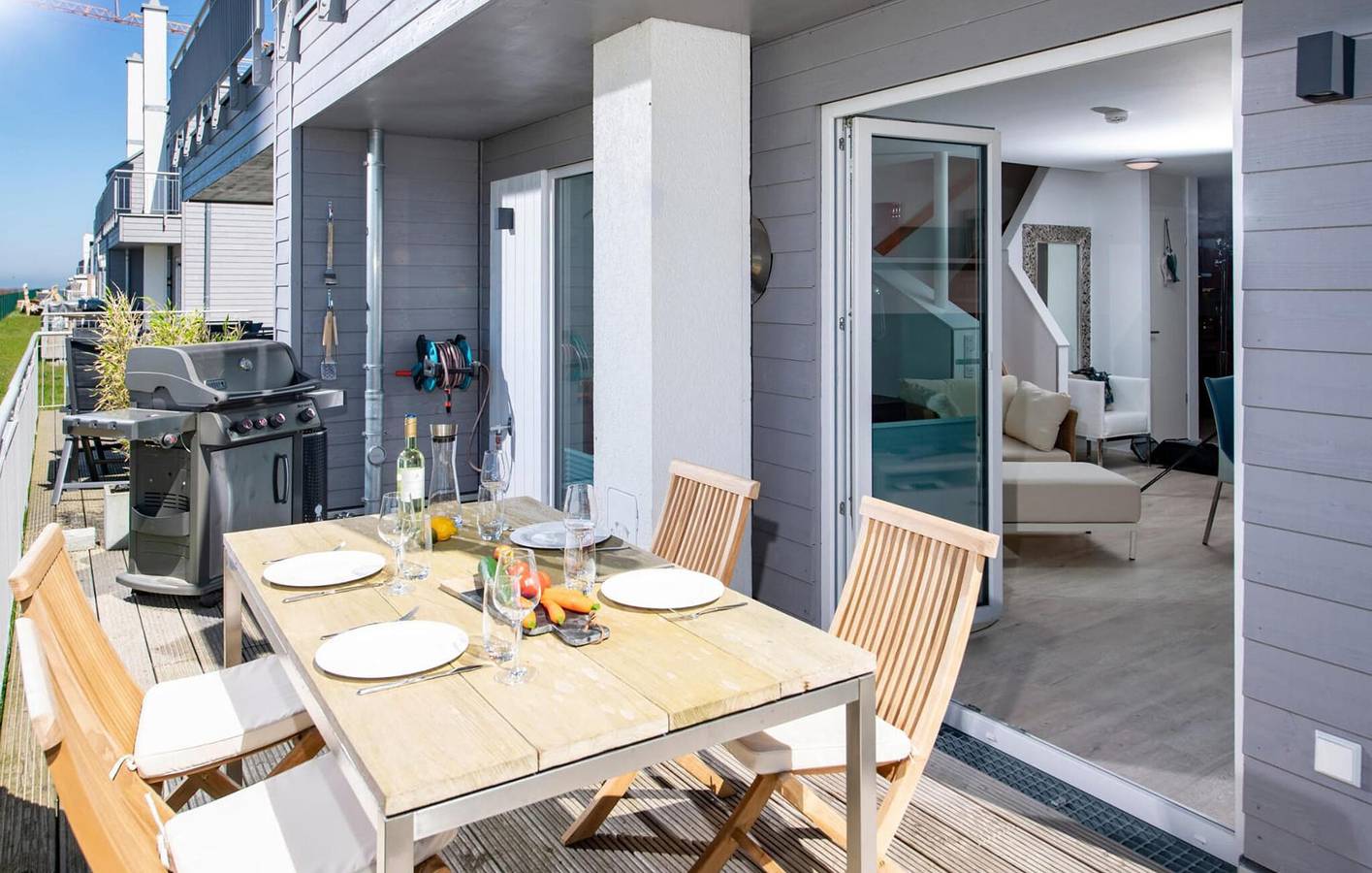 Apartment mit Meerblick, Terrasse und Parkplatz, 1 km zum Strand in Olpenitz, Kappeln