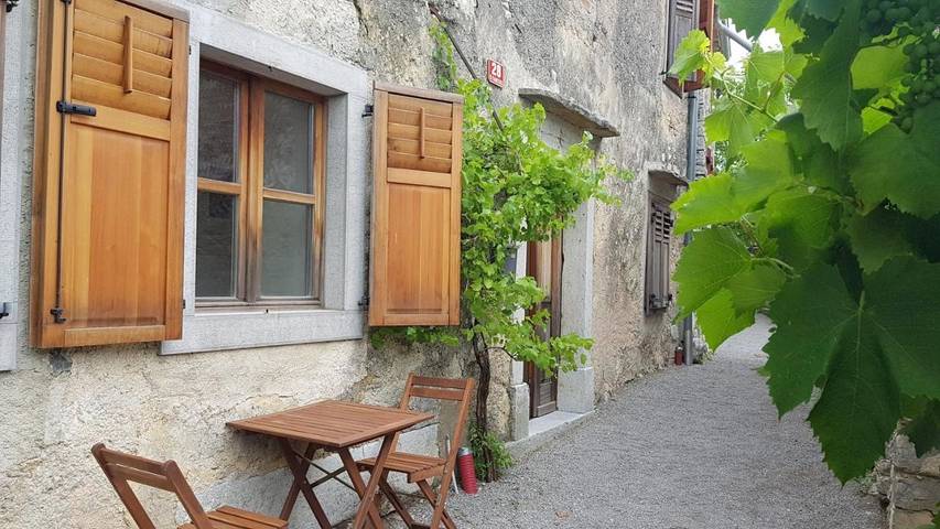 Location de vacances pour 5 personnes, avec Terrasse ainsi que Jardin et Vue dans Štanjel