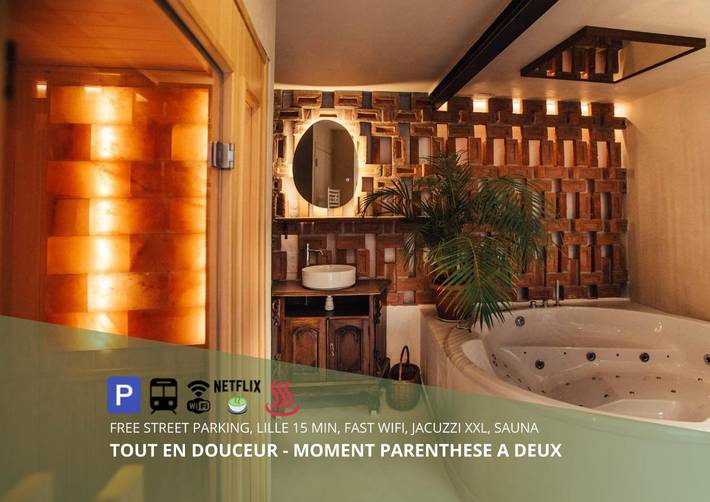 Appartement de vacances pour 2 personnes, avec jardin ainsi que sauna et jacuzzi