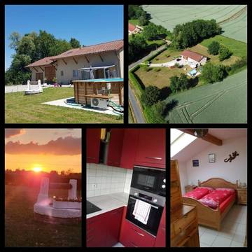 Gîte pour 8 personnes, avec vue ainsi que jardin et piscine, animaux acceptés dans Ménetreuil