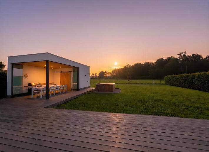 Ferienhaus für 6 Personen, mit Garten und Whirlpool