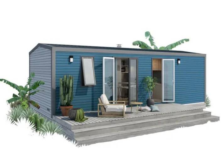 Flower Camping Vitamin - Mobilheim 6 personen - O'Hara Premium 33m² (3 Schlafzimmer) + Terrasse in Saint-Aubin-sur-Scie, Dieppe und Umgebung