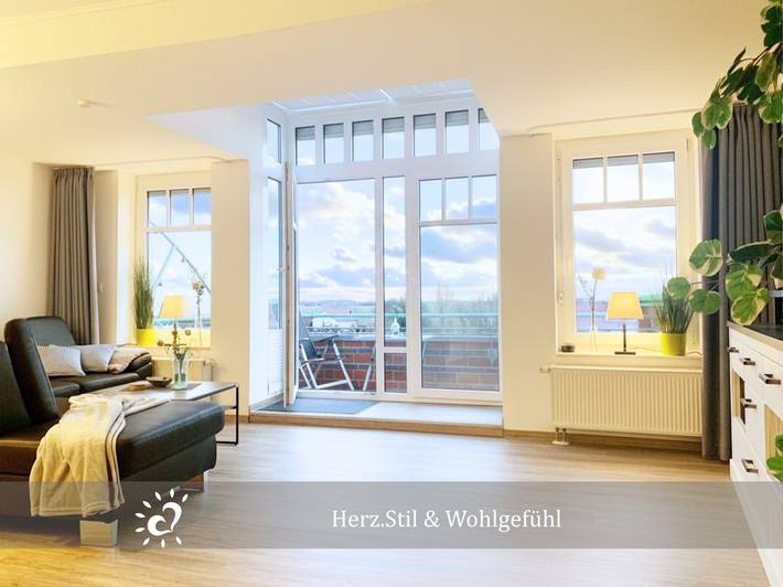 Ferienwohnung für 4 Personen, mit Balkon und Terrasse sowie Seeblick in Dorum