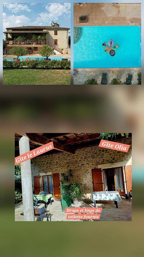 Gîte pour 2 personnes, avec terrasse ainsi que piscine et vue à Aubenas