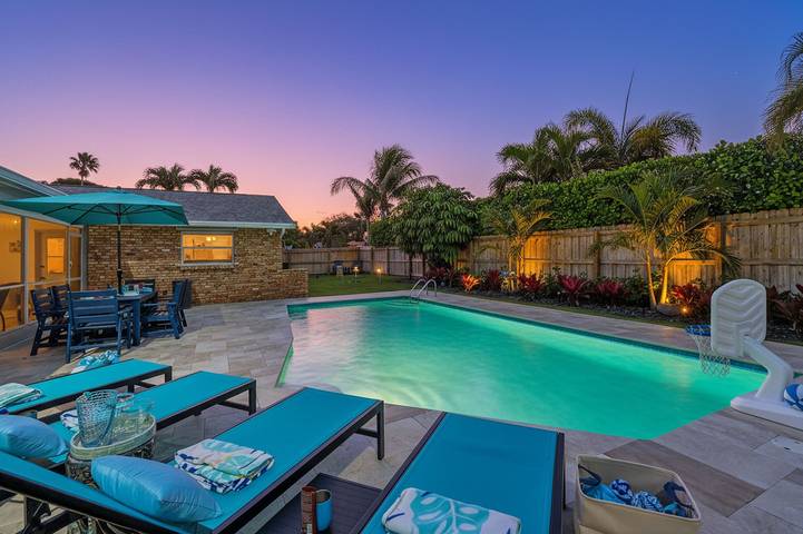 Vacation rental for 10 people, with pool and yard as well as terrace in Palm Beach County