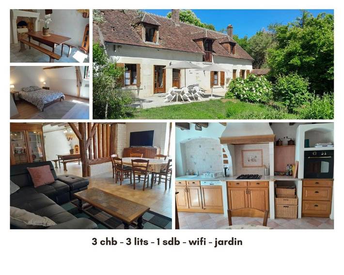 Location de vacances pour 6 personnes, avec terrasse et jardin dans Pellevoisin