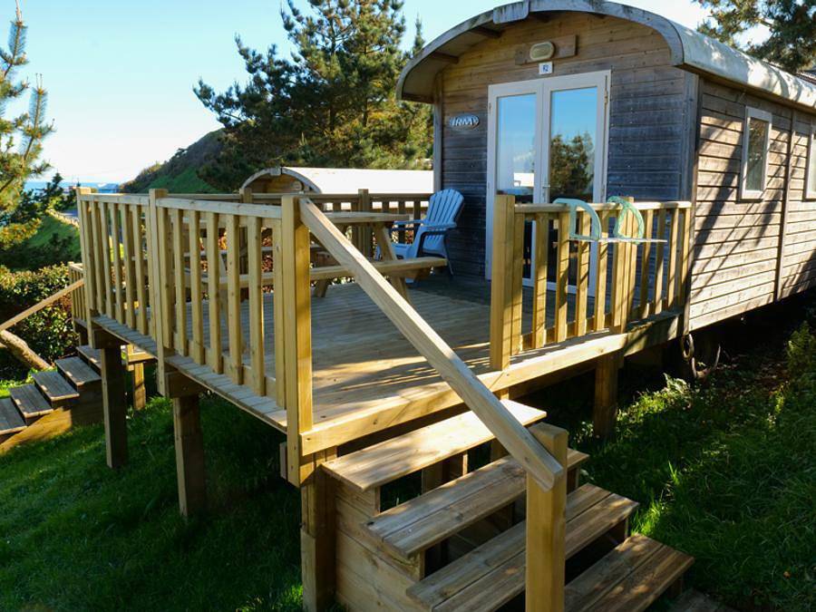 Camping Village de Reneville - Tiny house 4 personen - Roulotte - 20 m² - 2 Zimmer mit Meerblick in Fécamp, Le Havre und Umgebung