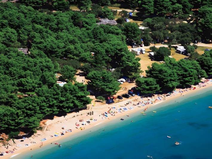 Ganze Ferienwohnung, Mobilheim „Kućica Nr. 4 Žuta“ mit Meerblick, Wlan und Klimaanlage in Zivogosce, Makarska Riviera