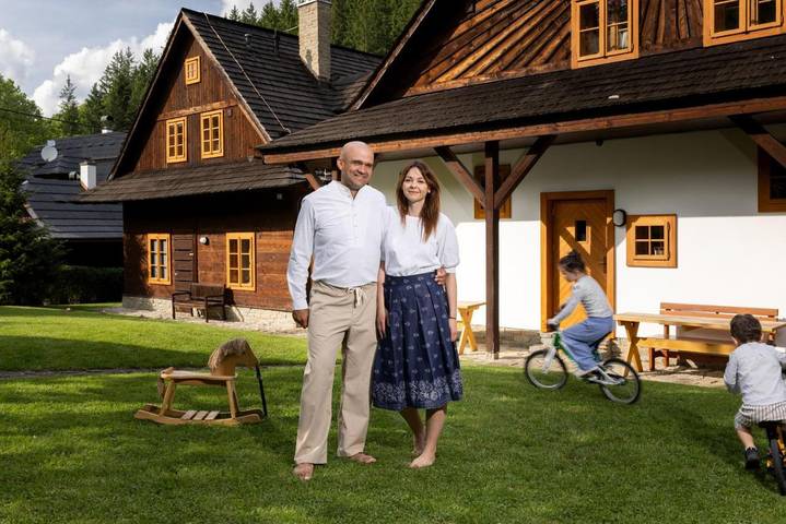 Wiejski domek dla 4 osób, z ogród i sauna oraz widok, zwierzęta dozwolone w Morawy