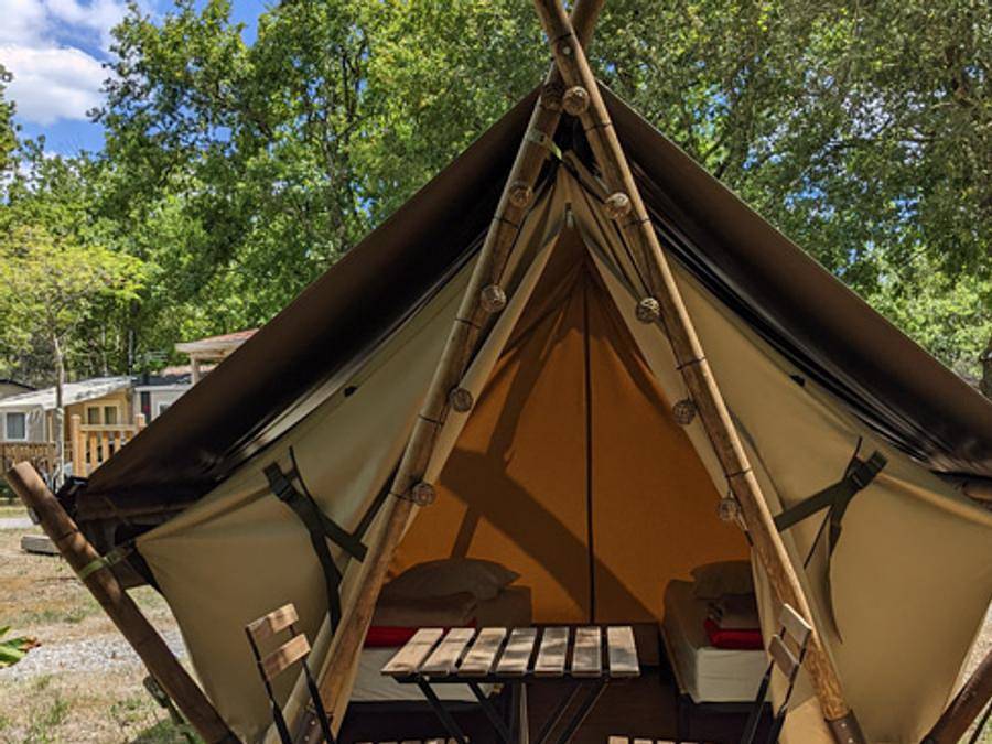 Camping Laha - Safarizelt 2 personen - Moorea (Ohne Sanitäranlagen und Küche) Haustiere nicht erlaubt in Lesperon, Landes